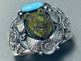 Very Important Bear Hand Carved Fran Gomez Sterling Silver Turquosie Bracelet-Nativo Arts