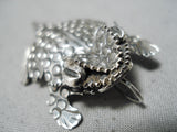 Amazing Navajo Sterling Silver Toad Pin Pendant Native American-Nativo Arts