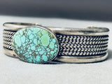 Intricate Spiderweb Turquoise Vintage Native American Navajo Sterling Silver Ropes Bracelet-Nativo Arts