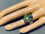 Rare Forgskin Turquoise Vintage Native American Navajo Ben Begaye (d.) Sterling Silver Ring-Nativo Arts