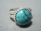 Remarkable Navajo Spiderweb Turquoise Sterling Silver Ring Native American-Nativo Arts