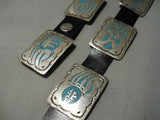 One Of The Best Vintage Native American Navajo Sterling Silver Turquoise Concho Belt-Nativo Arts