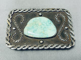 Heavy Best Carico Lake Turquoise Vintage Native American Navajo Sterling Silver Buckle-Nativo Arts