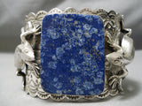 Crazy Native American Lizard Lapis Sterling Silver Bracelet Cuff-Nativo Arts