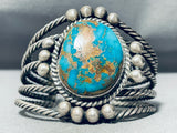 Five Coiled Wires Vintage Native American Navajo Turquoise Sterling Silver Bracelet-Nativo Arts
