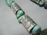 Native American Vintage Tony Aguilar Sr Vintage Santo Domingo Turquoise Sterling Silver Necklace-Nativo Arts