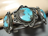 Marvelous Vintage Native American Navajo Bisbee Turquoise Sterling Silver Bracelet-Nativo Arts