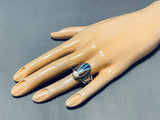 Native American One Of The Best Vintage Inlay 14k Gold Marked Sterling Silver Ring-Nativo Arts