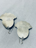 Best Vintage Unique Native American Navajo Royston Turquoise Sterling Silver Earrings-Nativo Arts