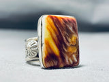 Important Unique Vintage Native American Navajo Ben Begaye (d) Shell Sterling Silver Ring-Nativo Arts