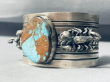 Heavy 116 Gram Scorpion Native American Navajo Turquoise Sterling Silver Bracelet-Nativo Arts