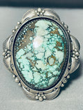 Biggest Best Vintage Native American Navajo Domed Carico Lake Turquoise Sterling Silver Bracelet-Nativo Arts