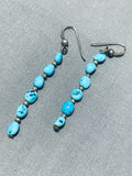 Wonderful Vintage Native American Navajo Kingman Turquoise Sterling Silver Earrings-Nativo Arts