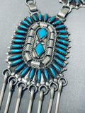 Jake Yazzie Important Vintage Native American Navajo Turquoise Sterling Silver Necklace-Nativo Arts