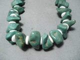 Huge Chunks Of Royston Turquoise Vintage Native American Navajo Sterling Silver Necklace Old-Nativo Arts