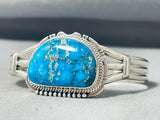 Vivid Native American Navajo Intense Turquoise Sterling Silver Bracelet Signed-Nativo Arts