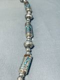 One Of The Best Vintage Native American Navajo Tubule Turquoise Sterling Silver Necklace-Nativo Arts