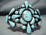 Tremendous Vintage Native American Navajo Turquoise Sterling Silver Bracelet Old-Nativo Arts