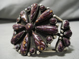 Very Rare! Vintage Native American Navajo Purple Stone Sterling Silver Bracelet Cuff-Nativo Arts