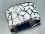 Astonishing Vintage Native American Zuni Mother Of Pearl Sterling Silver Bracelet-Nativo Arts