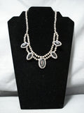 Wilson Yazzie Vintage Native American Navajo Black Onyx Sterling Silver Necklace Old-Nativo Arts