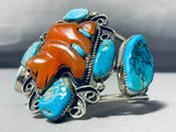 Brownbear Vintage Native American Navajo Turquoise Sterling Silver Bracelet-Nativo Arts