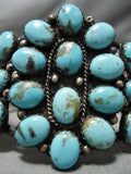One Of The Best Vintage Native American Navajo Domed #8 Turquoise Sterling Silver Bracelet-Nativo Arts