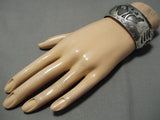 Intricate!! Vintage Navajo Sterling Silver Native American Bracelet Cuff Old-Nativo Arts