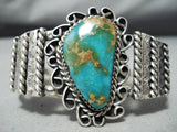 Vivid Vintage Native American Navajo Royston Turquoise Sterling Silver Bracelet-Nativo Arts