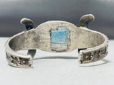 Late 1800's/ 1900's Vintage Native American Navajo Turquoise Ingot Silver Bracelet-Nativo Arts