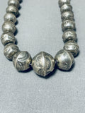 Hand Wrought Vintage Native American Navajo Sterling Silver Tooled Necklace-Nativo Arts