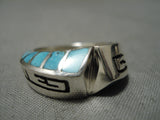 Important Native American Navajo Lonn Parker Turquoise Sterling Silver Ring-Nativo Arts