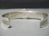 Rare Sky Blue Turquoise Vintage Native American Navajo Sterling Silver Bracelet-Nativo Arts