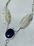 Important Vintage Native American Navajo Sterling Silver Feather Necklace-Nativo Arts