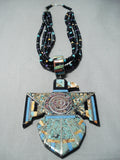 Native American One Of The Biggest Best Vintage Santo Domingo Turquoise Sterling Silver Necklace-Nativo Arts