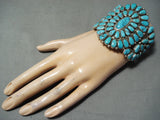 Justin Wilson Huge Vintage Native American Navajo Turquoise Sterling Silver Bracelet-Nativo Arts
