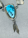 Fantastic Vintage Native American Navajo Sleeping Beauty Turquoise Sterling Silver Necklace-Nativo Arts