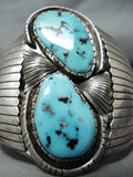 Incredible Vintage Native American Navajo Morenci Turquoise Sterling Silver Bracelet Signed-Nativo Arts