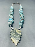 Native American Rare Vintage Cochiti Turquoise Sterling Silver Necklace-Nativo Arts