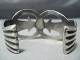 Bisbee Turquoise Vintage Native American Navajo Sterling Silver Thorn Bracelet Cuff Old-Nativo Arts