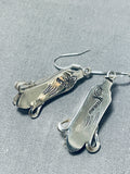 Very Rare Corn Cob Native American Navajo Sterling Silver Earrings-Nativo Arts