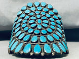 Monster Vintage Native American Navajo Turquoise Cluster Sterling Silver Bracelet-Nativo Arts