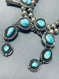 Authentic Rare Turquoise Vintage Native American Navajo Sterling Silver Squash Blossom Necklace-Nativo Arts