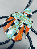 Native American Superior Santo Domingo Turquoise Sterling Silver Bolo-Nativo Arts