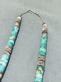 Native American Authentic Vintage Santo Domingo Turquoise Heishi Sterling Silver Necklace-Nativo Arts