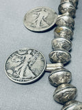 400 Gram Vintage Native American Navajo Coin Sterling Silver Squash Blossom Necklace-Nativo Arts