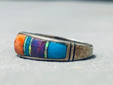 Fabulous Vintage Native American Navajo Turquoise & Sugulite Sterling Silver Ring-Nativo Arts