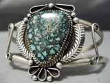 Important Vintage Native American Navajo Last Chance Turquoise Sterling Silver Bracelet Old-Nativo Arts