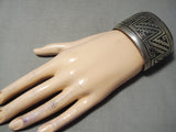 Complex Vintage Hopi Sterling Silver Bracelet Native American Old-Nativo Arts
