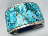 The Best Ever Blue Diamond Turquoise Vintage Native American Navajo Sterling Silver Bacelet-Nativo Arts